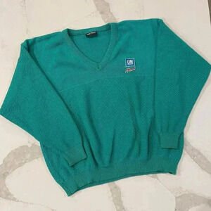Vintage Outer Reef Activewear GM Proud 80s/90s Teal Blue Knit Sweater Men’s 1X